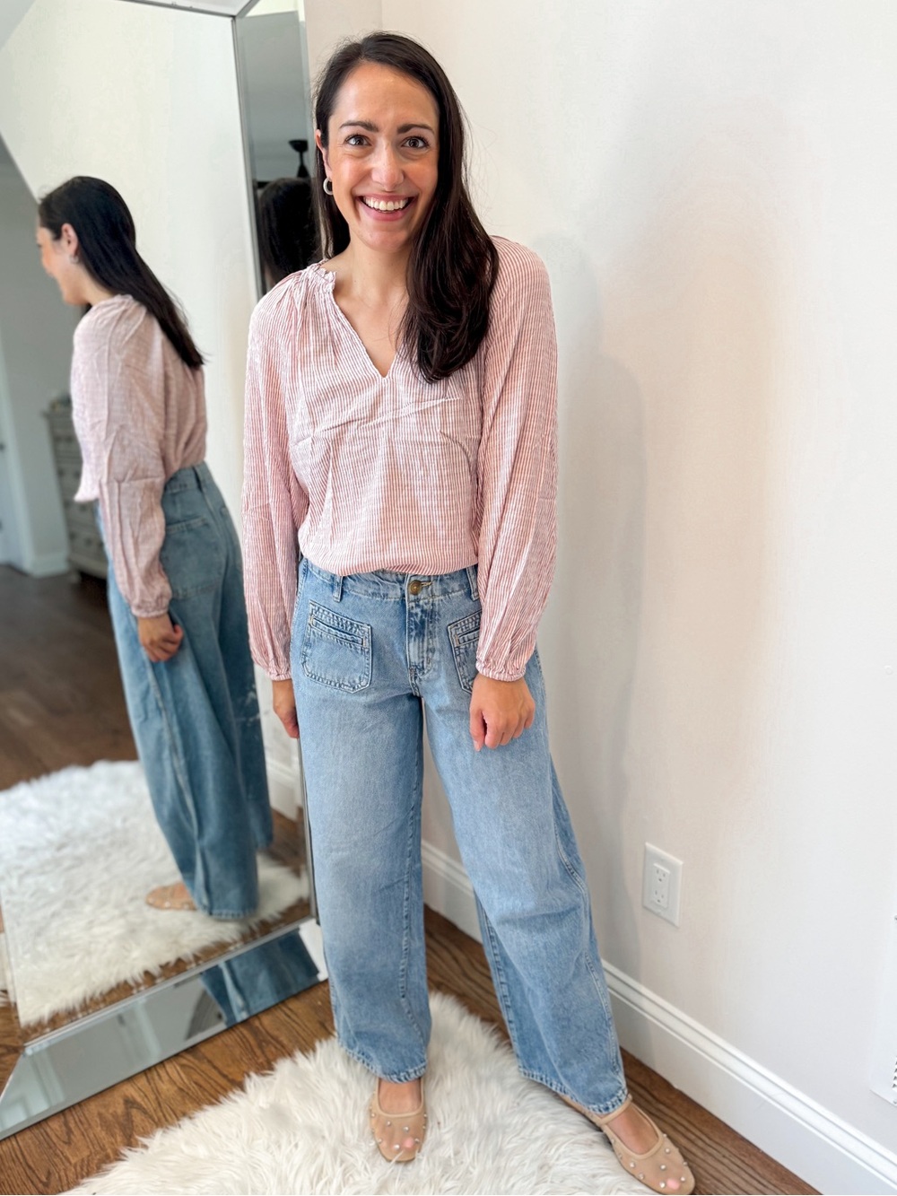 Classic High-Rise baggy Wide Leg Women's Jeans - Light Blue old navy